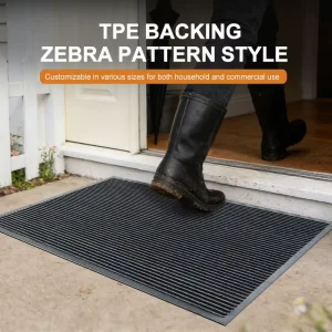 Durable Thick Rubber Backed Doormat Non-Slip Outdoor Solution Dyed Washable Front Door Mat