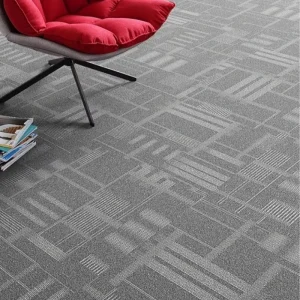 Durable Vertical Line Carpet Tiles Anti-fouling Anti-slip Removable Interlocking Square Carpet for Business Office Lobby