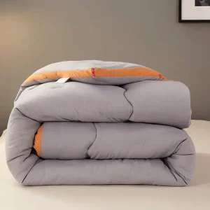 Durable Winter Thickened Warm Skin Friendly Solid Color 100% Polyester Double Bed Quilt Core Bedding Set for Bedroom