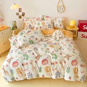 Duvet Cover Floral Comforter Cover for Women Girls Farmhouse Bedding Set with Flat Sheet and 2 Pillowcase 4 Pcs Bedding Sets