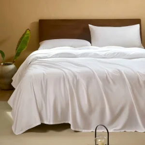 Duvet Cover Queen 100% Organic Bamboo Cooling Duvet Cover Set Ultra Soft 1 Duvet Cover and 2 Pillowcases 90″x90″ White