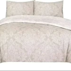 Duvet Cover Set 4 Pcs Polyester-Cotton Quilt Cover Bedding Set With Pillow Cases and Extra Fitted Sheet Included