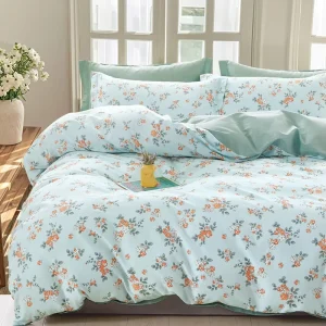 Duvet Cover Set All Over Small Flower Printed 100% Cotton 200TC Bedding Set Breathable Bed Sheets Set for Girl