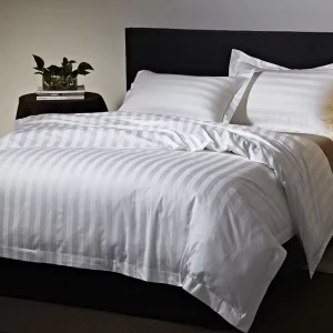 Duvet Cover Set Hotel Linen White Plain Cotton Fabric Bedding Set Sequins