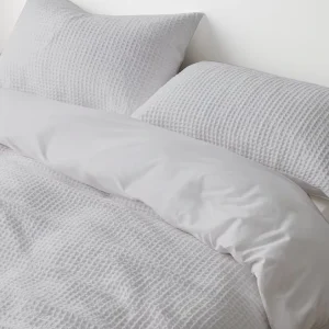 Duvet Cover Set Queen Size Waffle Weave Textured
