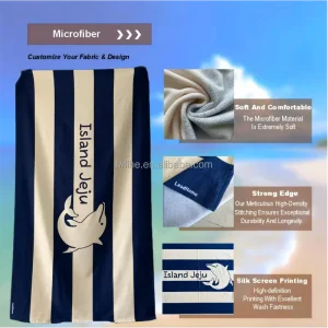 ECO High Quality Free Design Custom Beach Towel With Logo Print Fast Shipping Summer Large Beach Towel Microfiber