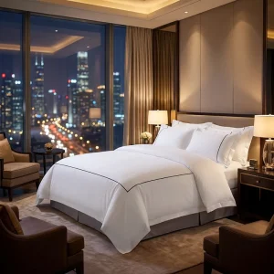 ELIYA Hotel Bedding Set Duvet Cover Set Pillow Case With Single Embroidered Line Design