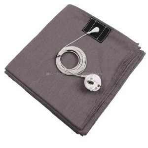 EMF Protection Grounding Sheet with Stainless Steel Conductive Fibers 400TC Striped Pattern for Home & Hospital Use
