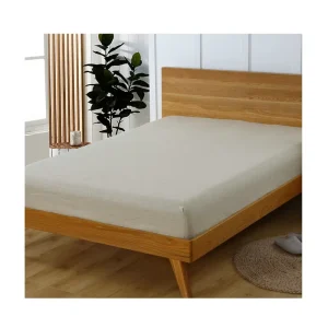ESASILK 100% Linen Queen Size Fitted Sheet 100% Flax Plain Style for Adults for Home or Hotel Use
