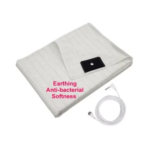 Earthing Conductive Silver Fiber Soft Anti microbial Flat Bed Sheet With Cord and Plug
