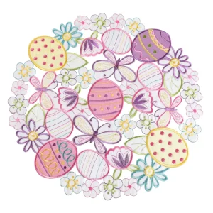 Easter Eggs Embroidery Table Place Mat Cutwork Placemats for Dining Table