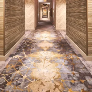 Easy Clean Cut Pile Printed Nylon Polypropylene Carpet Reversible Washable Stain Release Broadloom for Restaurant & Hotel
