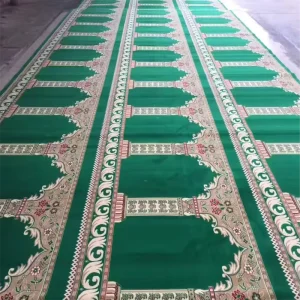 Easy Clean Fireproof Islamic Prayer Rug Custom Pattern Muslim Prayer Mat Flame Retardant Sajadah for Mosque and Home Use