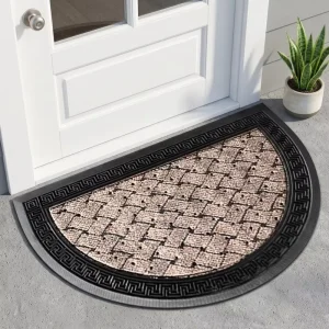 Easy Clean Waterproof Welcome Entry Half Circle Door Mat Floor Half Round Doormats for Home
