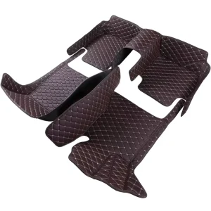 Easy Wash 5D Foot Carpet Heel Pad Anti Slip Mat Leather Full Set 3PCS 10mm Thick for 1 Series Car Floor Mats