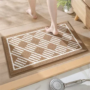 Easy to Clean Absorbent Bathroom Floor Mat Rugs Non Slip Shower Carpet Machine Washable Bath Mat