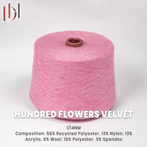 Eco Dyed Double Twist Fancy Blended Yarn 55% Recycled Polyester High Breaking Strength Clothing Weaving Machine Knitting Yarn