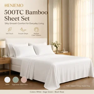 Eco Friendly 100% Bamboo Fiber Modern 500TC Queen and King 4 Pcs Bed Sheet Full Set with Fitted Sheet for Bedroom