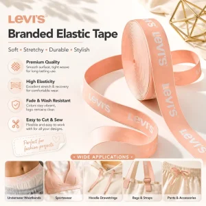 Eco-Friendly 10mm Coated Nylon Elastic Band with Custom Logo Soft & Durable for Pants Bags Shoes & Home Textiles
