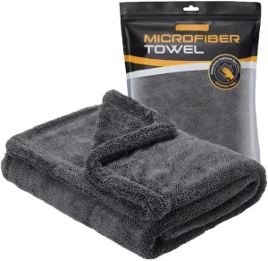 Eco Friendly 1200gsm Car Wash Cleaning Twisted Loop Drying Towel Microfiber Car Towels Auto Detailing Square With Different Size