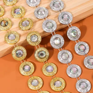 Eco Friendly 2cm Rhinestone Trimming Chain Beads for Clothing Bags Shoes Garment Hat Accessories Home Textile DIY Decoration