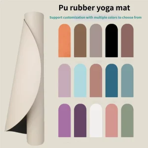 Eco Friendly 5mm Thick Nude Oval PU Natural Rubber Non Slip Custom Logo Pilates Vegan Arch Yoga Studio Mat