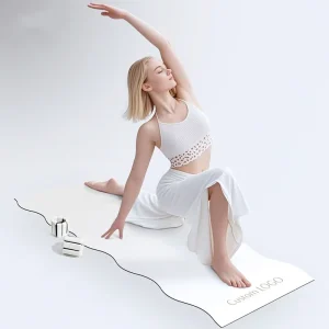 Eco Friendly 5mm Thick PU Rubber Non Slip Pilates Studio Arch Yoga Exercise Mat Wavy Home Wavy Oval Yoga Mats Absorption