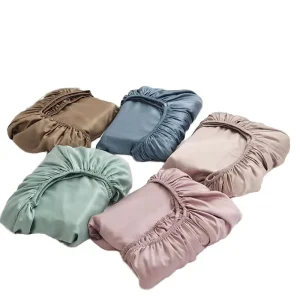 Eco Friendly Bedspread Set with Pillowcases Plain Bed Fitted Sheet