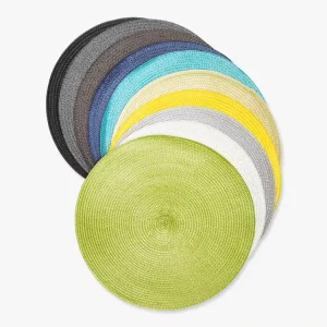 Eco Friendly Black Heat Resistant Round Woven Pp Placemats Table Mats Pad for Dining Table Decor