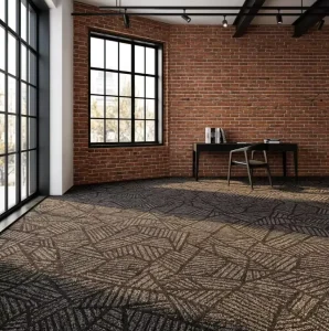 Eco Friendly Blended Yarn Modular Carpet Tiles 50×50 PVC Backing Wear Resistant Floor Covering for Bedroom