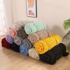 Eco Friendly Breathable Hand Made Heavy Knitted Chunky Knit Weighted Blanket