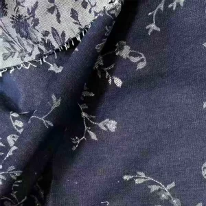 Eco Friendly Breathable Woven Poly Cotton Denim Jacquard Chinese Orchid Print Kids Apparel Fabric Boys Girls Coat Jacket 280gsm