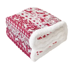 Eco Friendly Christmas Throw Blanket 100 Polyester Soft Warm Two Layer Sherpa Flannel Four Seasons Use Holiday Gift OEM