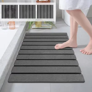 Eco Friendly Collapsible Diatomaceous Earth Bath Mat Marble Stone Dish Drain Drying Absorbent Mats for Kitchen Counter Dish Cups