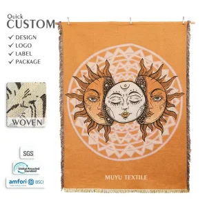 Eco Friendly Comfortable Foldable Boho Tapestry Blanket Multi Purpose Woven Jacquard Throw for Home Decor Outdoor