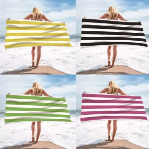 Eco-Friendly Compressed Knitted Quick Dry Large Bath Towel Sand Free Beach Towel Printed Customizable Size Microfiber