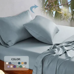 Eco Friendly Cool Touch Double Pillow Cases Fitted Sheet Duvet Cover Organic Lyocell Bed Sheets
