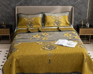 Eco Friendly Cotton Jacquard Blanket Pattern Hypoallergenic Breathable Non Toxic All Season Machine Washable Home