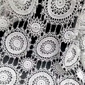 Eco Friendly Crochet Lace Polyester Fabric for Dress Accessories