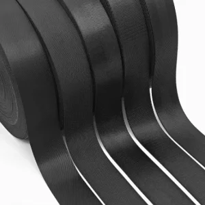 Eco Friendly Custom Jacquard Woven Black Nylon Herringbone Polka Dot Webbing Belt for Apparel Bags & Shoes Accessories