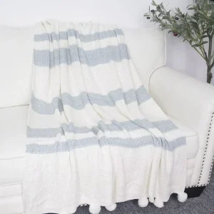 Eco Friendly Custom Knit Blankets Accept Custom Nitted Throw Blanket for Four Seasons