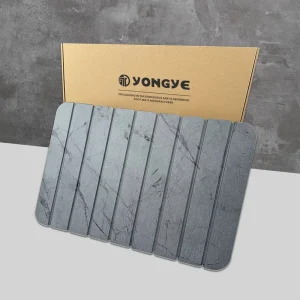 Eco Friendly Diatomite Dish Bath Mat Minimalist Fast Drying Non Slip Bath Room Shower Floor Plant Pattern PVC Backing Home Use