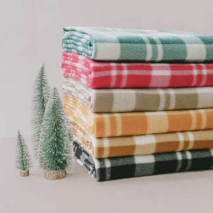 Eco Friendly Double Sided Knitted Fleece Throw Blanket Warm Durable and Stylish Plaid Design for Cozy Home Use