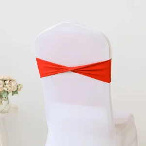 Eco Friendly Durable Machine Washable Banquet Chair Wedding Chair Cover Solid Pattern Polyester Spandex Ring Belt