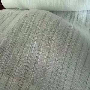 Eco Friendly Dyed Jacquard Soft Touch Faux Linen Sheer Fabric Lightweight 100% Polyester Woven Tulle 114-126″ Wide for Bedroom