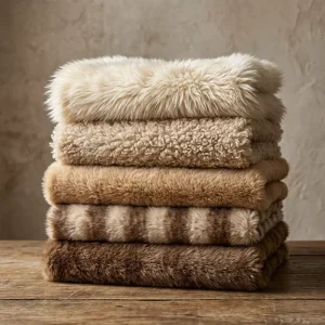 Eco-Friendly Earth Tones Double-Sided Flannel Fleece Fabric 100% Polyester Sherpa Style for Blankets Home Decor OEM