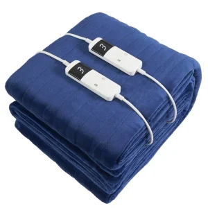 Eco Friendly Electric Blanket 10 Heating Levels 8 Hours Auto Off Nature 2 Control Quilted and Folded Heated Throw