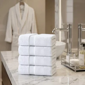 Eco Friendly Factory Prices Soft Strong Water Absorption Plain White 100%cotton Hotel Bath Towels for Hotels