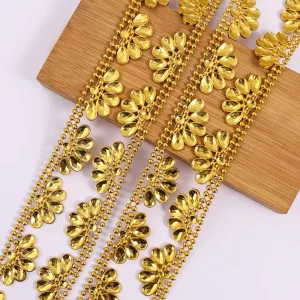 Eco Friendly Festival Flower Trimming Handmade DIY Chain Sew On Rhinestone Trim 2.4cm Carnival Party Shoe Garments Bags