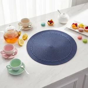 Eco Friendly Household Round PP Woven Non Slip Minimalist Placemat Custom Sizes Home Dining Table Daily Use